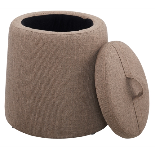 Riverbay Furniture Upholstered Fabric Storage Ottoman in Gray