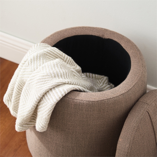 Riverbay Furniture Upholstered Fabric Storage Ottoman in Gray