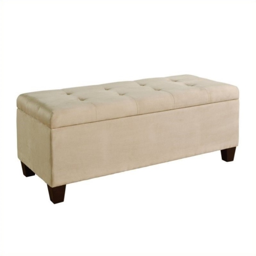 RIVERBAY FURNITURE  Upholstered Storage Ottoman In In Beige