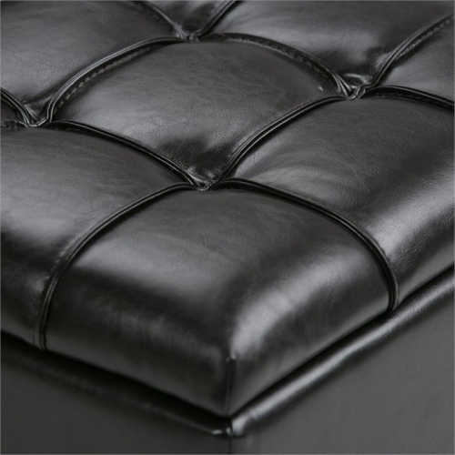 Atlin Designs Faux Leather 3 Piece Storage Ottoman in Brown