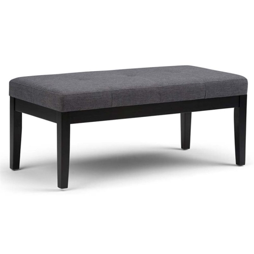 ATLIN DESIGNS  Fabric Tufted Ottoman Bench In Slate Gray