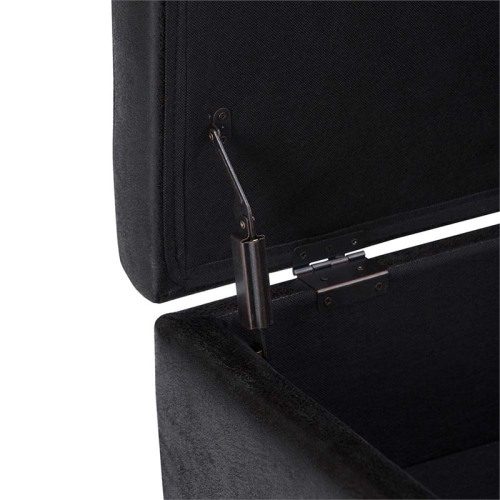 Atlin Designs Faux Leather Storage Coffee Table Ottoman in Black