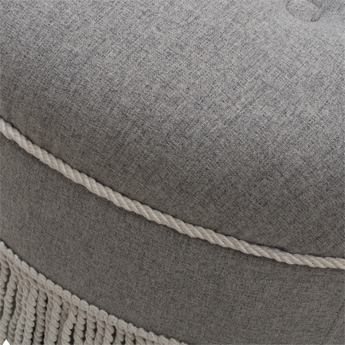 Yolanda Tufted Decorative Round Ottoman Light Grey
