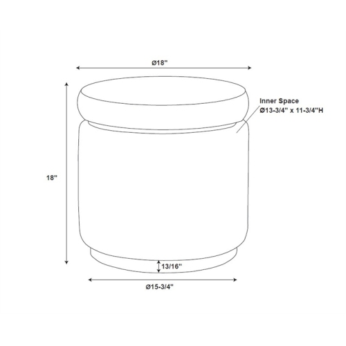 Riverbay Furniture Wood Upholstered Storage Ottoman in Natural