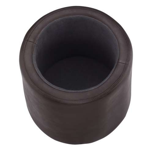 Riverbay Furniture Upholstered Faux Leather Storage Ottoman in Brown