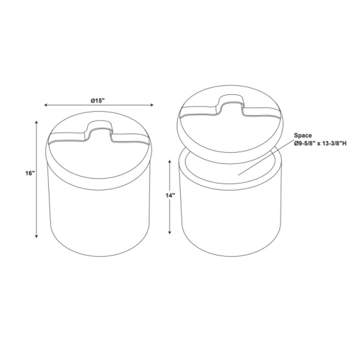 Riverbay Furniture Upholstered Faux Leather Storage Ottoman in Brown