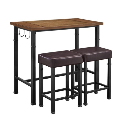 Riverbay Furniture 3 Piece Pub Set in Black