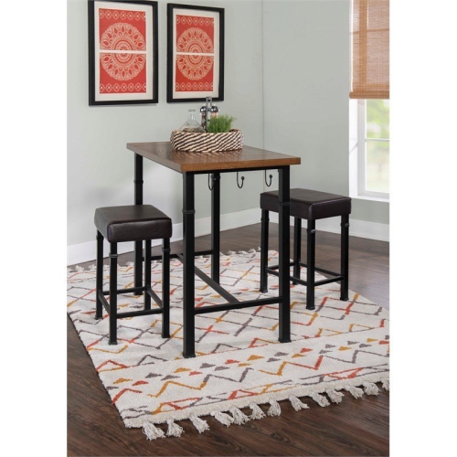 Riverbay Furniture 3 Piece Pub Set in Black