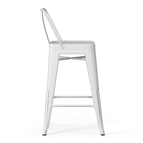 Atlin Designs 24" Contemporary Metal Counter Stool in White