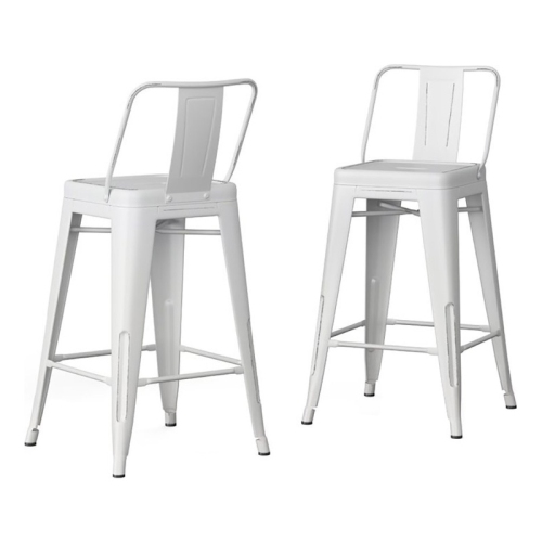 Atlin Designs 24" Contemporary Metal Counter Stool in White