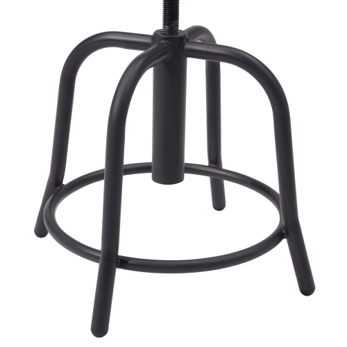 NPS 6800 Series 19-25" Height Adjustable Swivel Wood Stool in Black/Oak