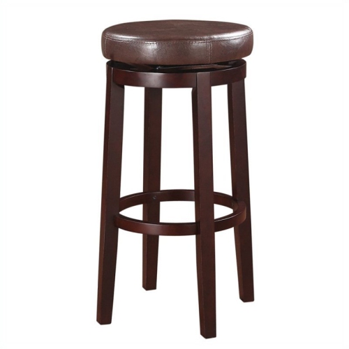 RIVERBAY FURNITURE  29" Faux Leather Swivel Bar Stool In In Brown