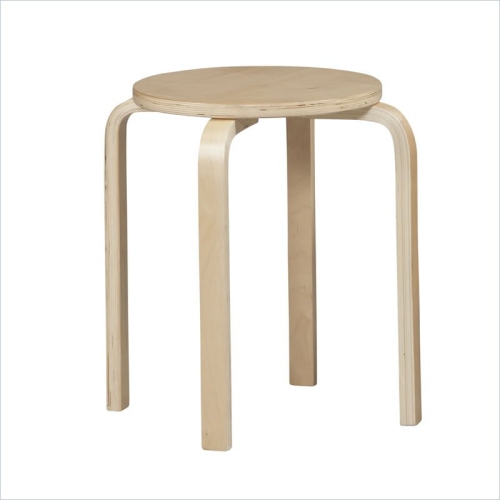 RIVERBAY FURNITURE  17.75" Traditional Wood Foot Stool In Natural (Set Of 4)