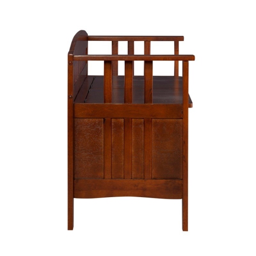 Riverbay Furniture Storage Short Split Seat Storage in Walnut