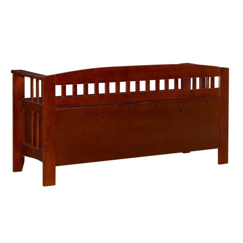 Riverbay Furniture Storage Short Split Seat Storage in Walnut