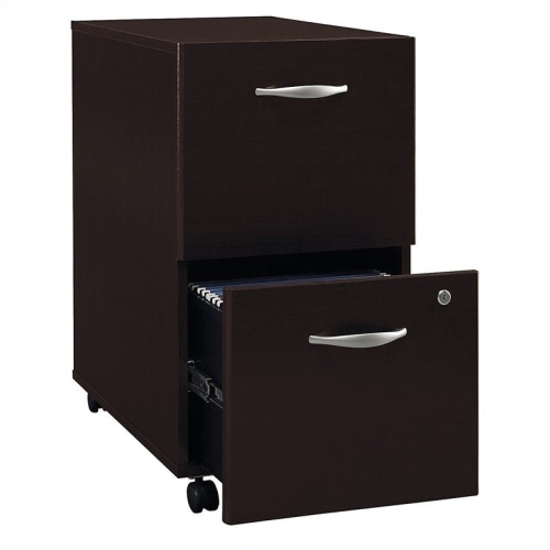 Scranton & Co 2 Drawer Mobile Pedestal in Mocha Cherry