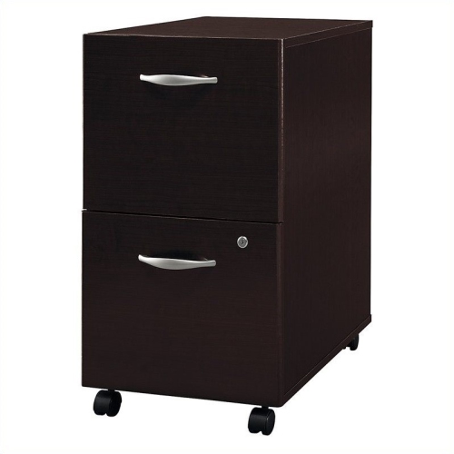 Scranton & Co 2 Drawer Mobile Pedestal in Mocha Cherry