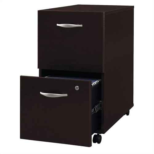 Scranton & Co 2 Drawer Mobile Pedestal in Mocha Cherry