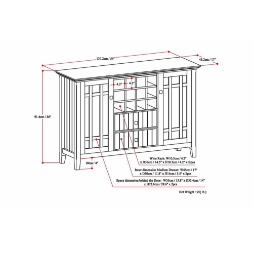 Atlin Designs Sideboard and Wine Rack in Tobacco Brown
