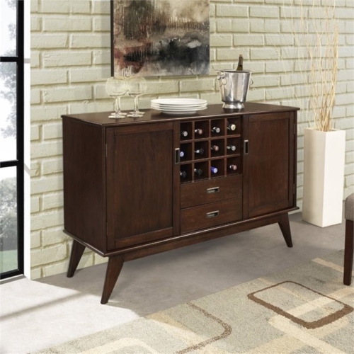 ATLIN DESIGNS  Sideboard And Wine Rack In Auburn Brown