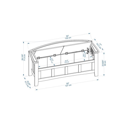 Banc de rangement Riverbay Furniture au fini naturel délavé