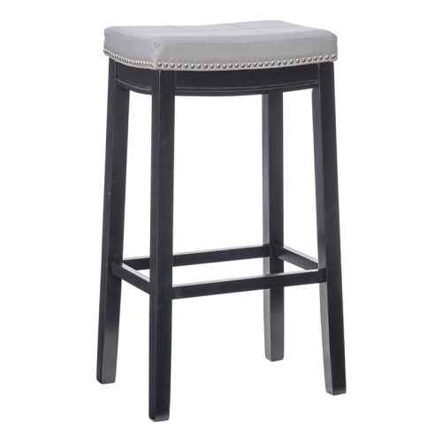 Riverbay Furniture 32" Transitional Wood Bar Stool in Gray/Black