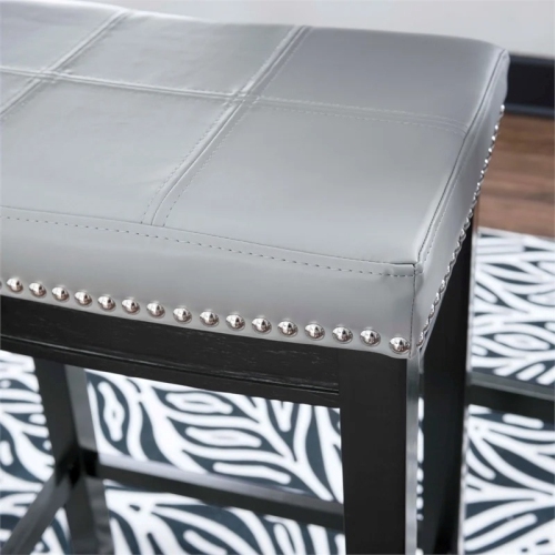 Riverbay Furniture 32" Transitional Wood Bar Stool in Gray/Black