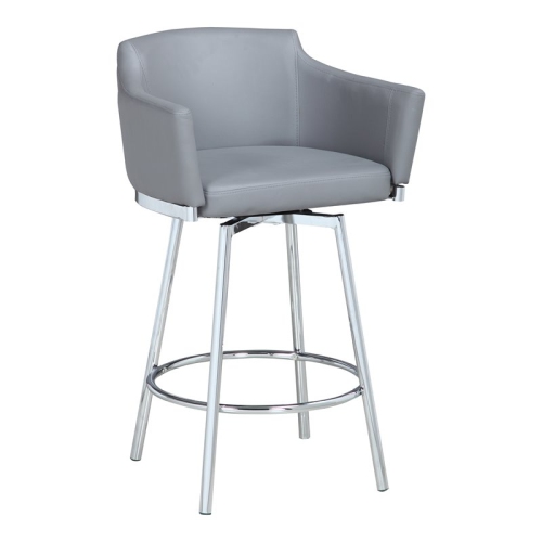 MILAN  Dahlia 36.4" Modern Club Counter Stool W/ Memory Swivel In In Gray