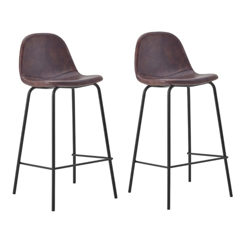 Plata Import Effie 26" Faux Leather Counter Stools in Brown