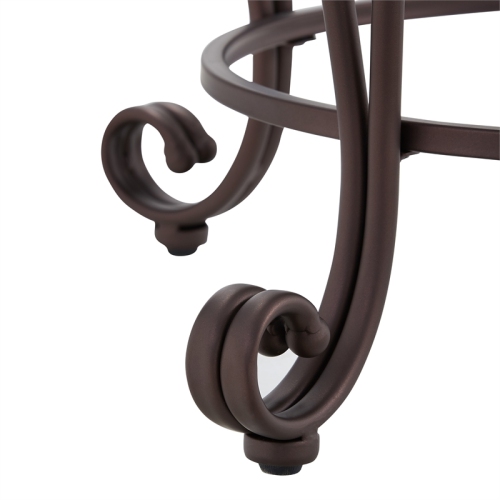 Riverbay Furniture 24" Retro Iron Metal/Microfiber Counter Stool in Light Brown