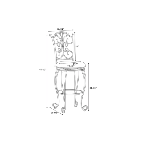 Riverbay Furniture 24" Retro Iron Metal/Microfiber Counter Stool in Light Brown