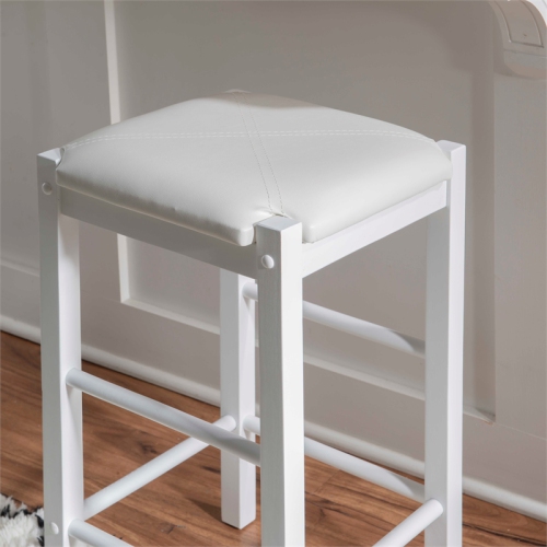 Riverbay Furniture 25" Backless Wood Counter Stools in White