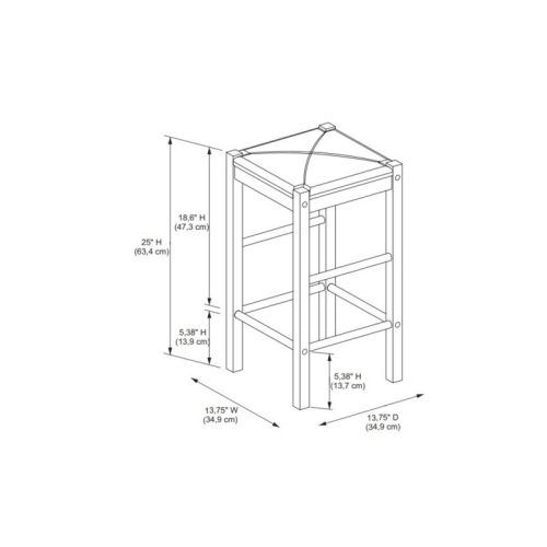 Riverbay Furniture 25" Backless Wood Counter Stools in White