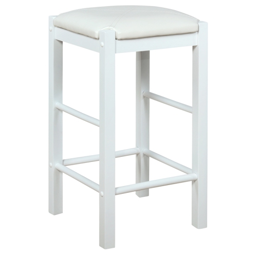 Riverbay Furniture 25" Backless Wood Counter Stools in White