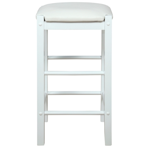 Riverbay Furniture 25" Backless Wood Counter Stools in White