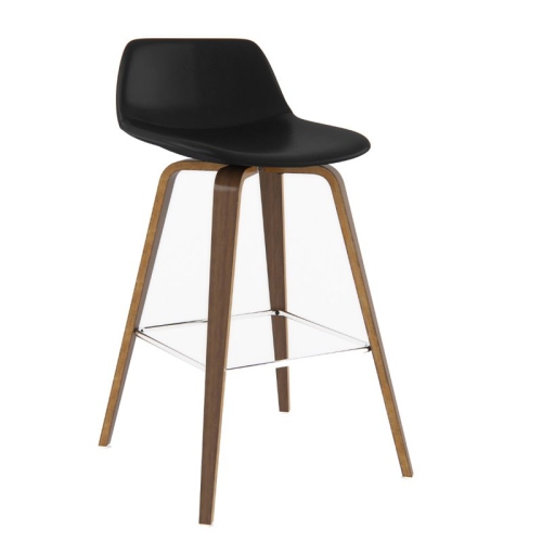 Atlin Designs 26.4" Contemporary Wood Counter Stool in Black