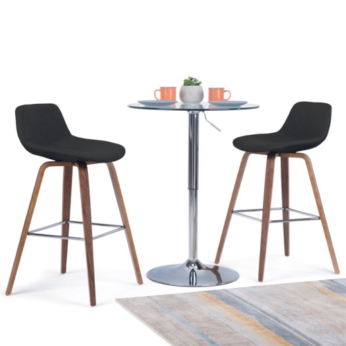 Atlin Designs 26.4" Contemporary Wood Counter Stool in Black
