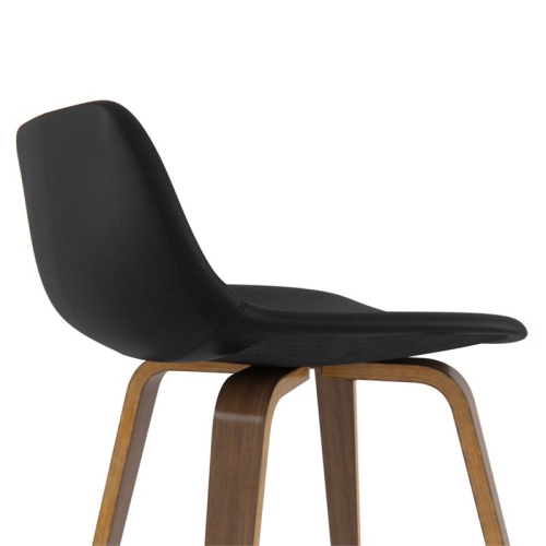 Atlin Designs 26.4" Contemporary Wood Counter Stool in Black