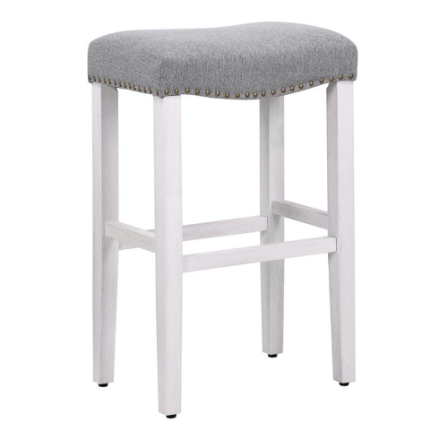 29" Upholstered Saddle Seat Bar Stool in Gray Best Buy Canada