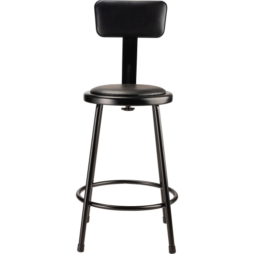 NPS 6400 Series 24" Modern Vinyl Padded Steel Metal Heavy Duty Stool in Black
