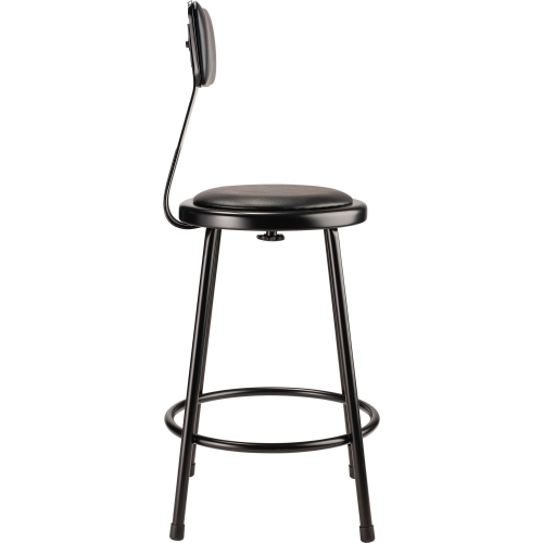 NPS 6400 Series 24" Modern Vinyl Padded Steel Metal Heavy Duty Stool in Black