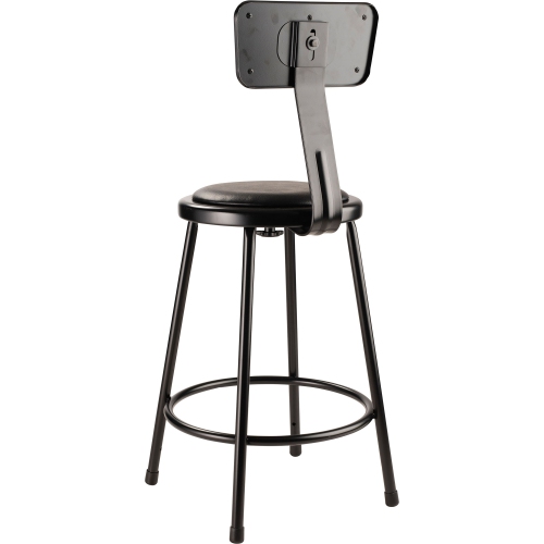 NPS 6400 Series 24" Modern Vinyl Padded Steel Metal Heavy Duty Stool in Black