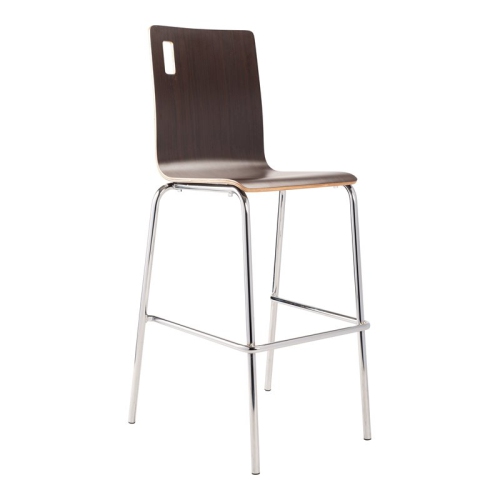 NATIONAL PUBLIC  Nps Bushwick Series 46.5" Modern Wood Cafe Stool With HPl In Espresso/chrome Love these
