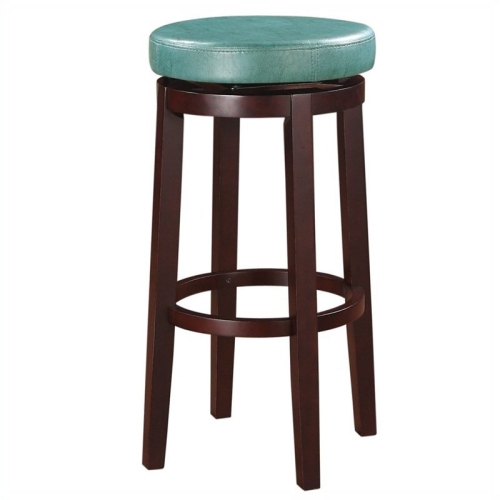 RIVERBAY FURNITURE  29" Faux Leather Swivel Bar Stool In In Teal