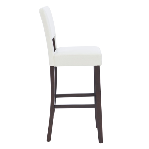 Riverbay Furniture 30" Contemporary Wood/Faux Leather High Bar Stool in White
