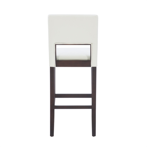 Riverbay Furniture 30" Contemporary Wood/Faux Leather High Bar Stool in White