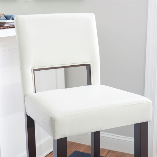 Riverbay Furniture 30" Contemporary Wood/Faux Leather High Bar Stool in White
