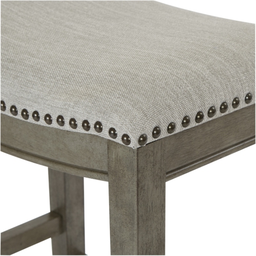 Saddle Stool 30" in Gray Fabric and Antique Gray Base 2-Pack
