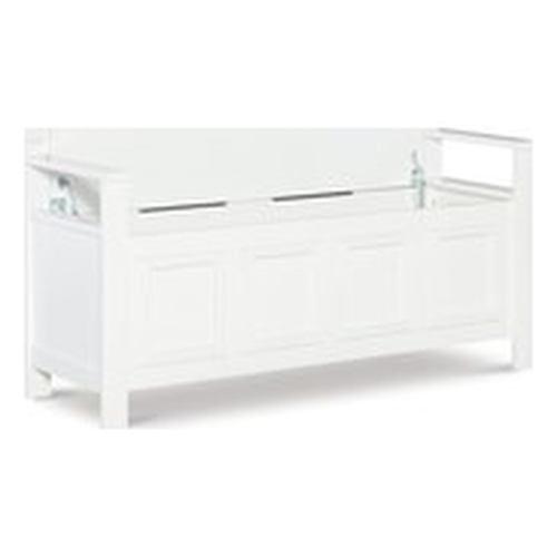 Banc de rangement transitionnel en bois Riverbay Furniture au fini blanc