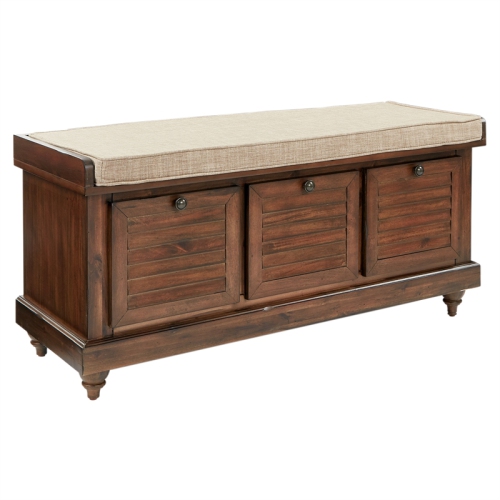 OSP HOME FURNISHINGS  Dover Storage Bench In Distressed Fully Assembled In Brown